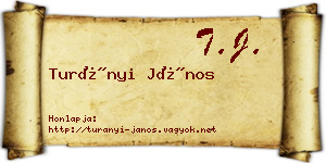 Turányi János névjegykártya
